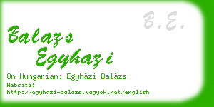 balazs egyhazi business card